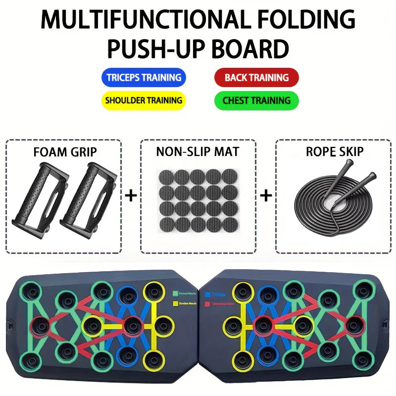 Ultimate Portable Push-Up Board Set - Multifunctional Fitness Equipment for Chest, Abs, Arms & Back Training