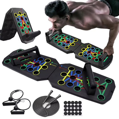 Ultimate Portable Push-Up Board Set - Multifunctional Fitness Equipment for Chest, Abs, Arms & Back Training