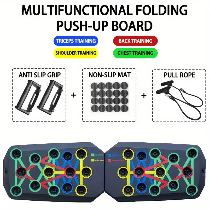 Ultimate Portable Push-Up Board Set - Multifunctional Fitness Equipment for Chest, Abs, Arms & Back Training